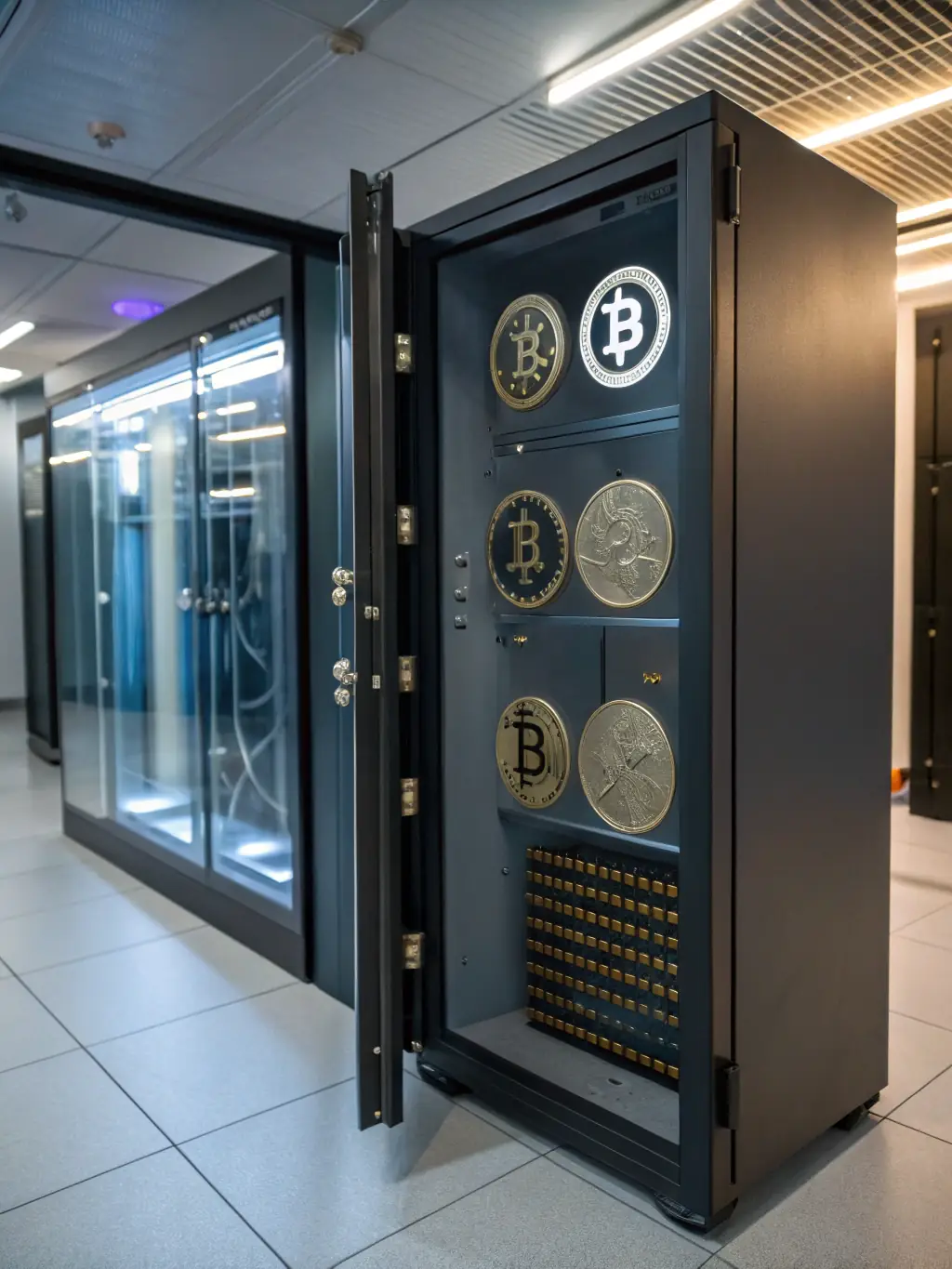 An image of a digital vault overflowing with Anubis tokens, representing the staking rewards and investment opportunities.